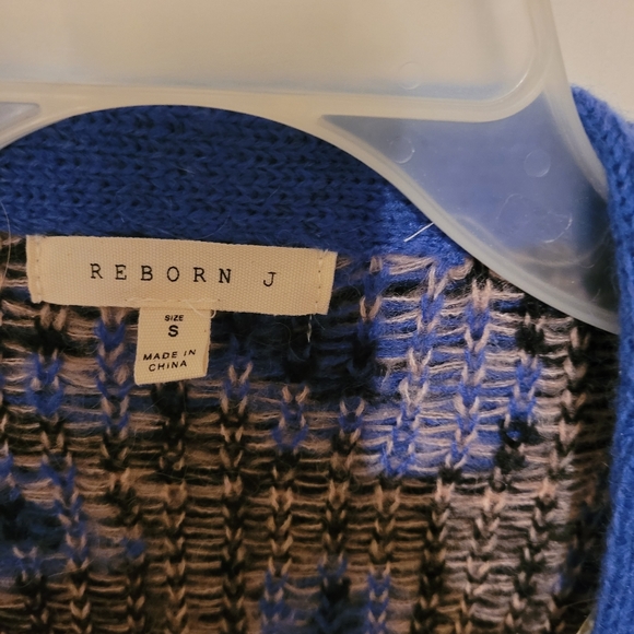 Women's Reborn J open front cardigan blue animal print-size small - Picture 3 of 3